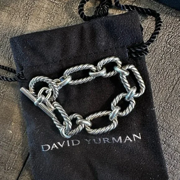 Beautiful XS David Yurman 925 Silver women’s bracelet sapphire end tips on tog - Picture 1 of 5